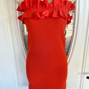 Forever 21 Strapless Red Ruffle Dress